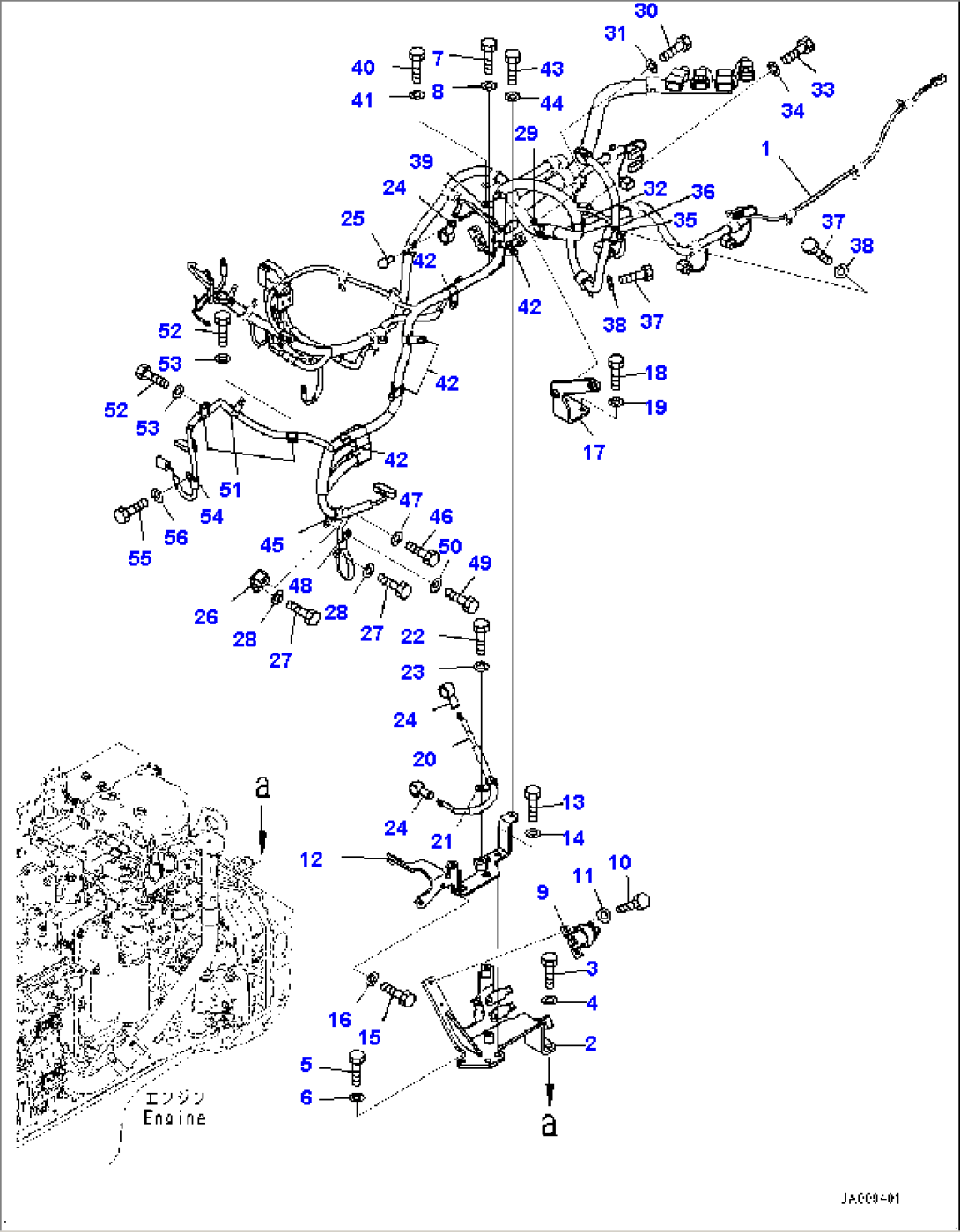 Engine Wiring Harness, Wiring Harness and Bracket (1/2) (#30001-30646)