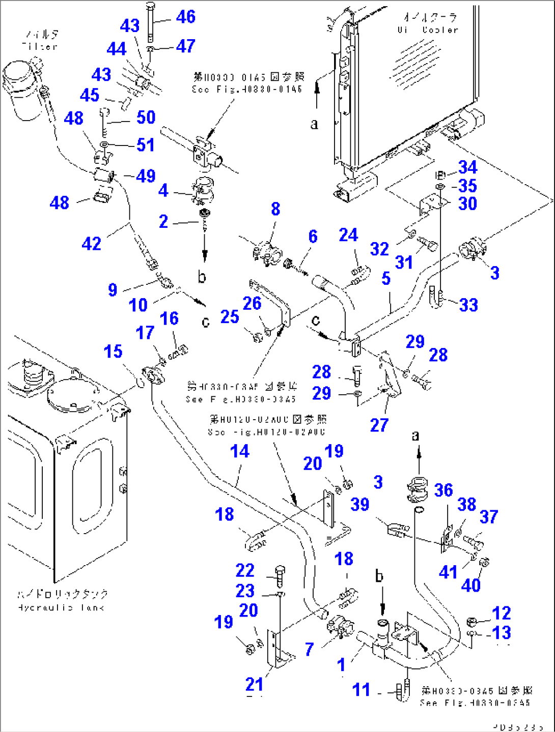 OIL COOLER LINE (WITH ADDITIONAL PIPING)(#C10001-)