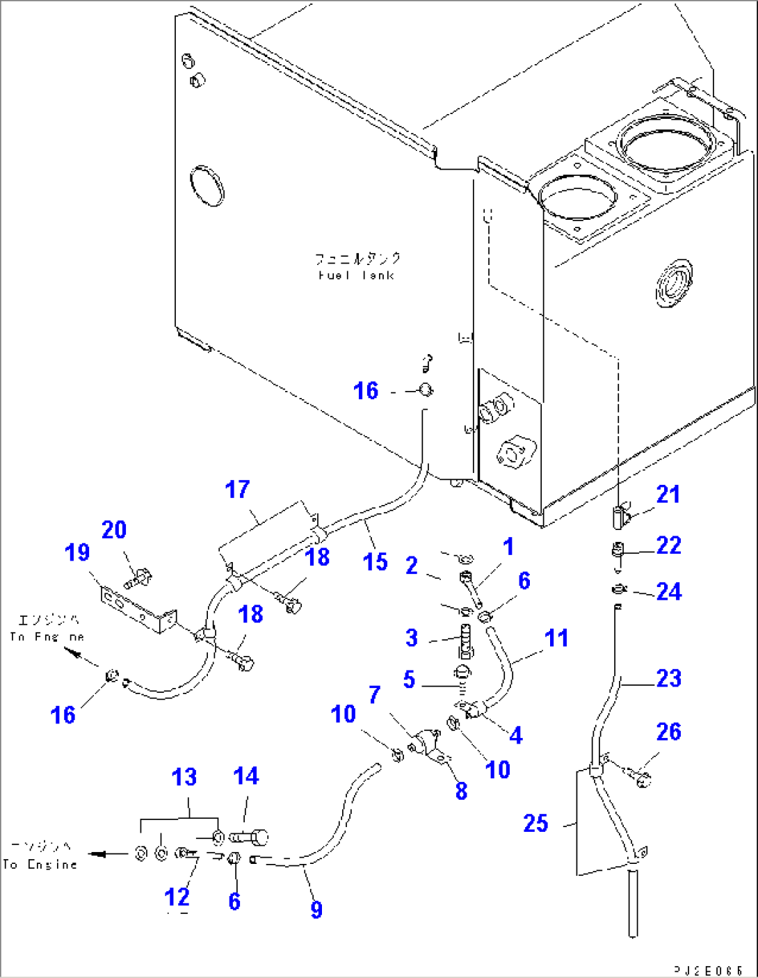 FUEL PIPING (VARIABLE HORSEPOWER TYPE)(#50001-51000)