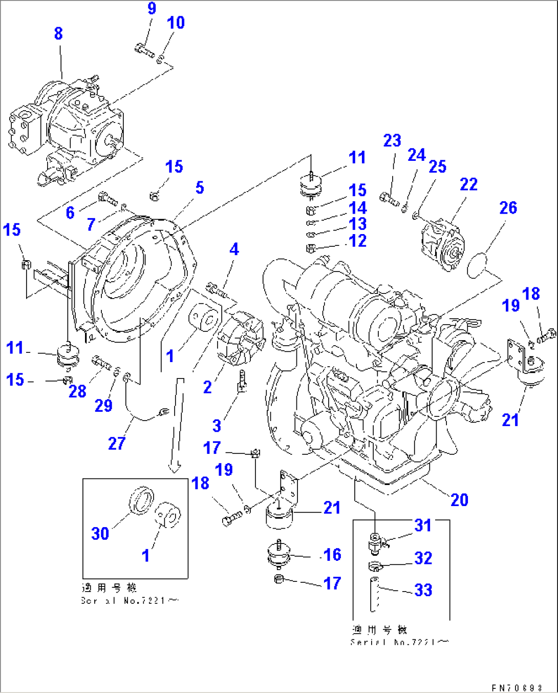 ENGINE AND PUMP MOUNTING PARTS