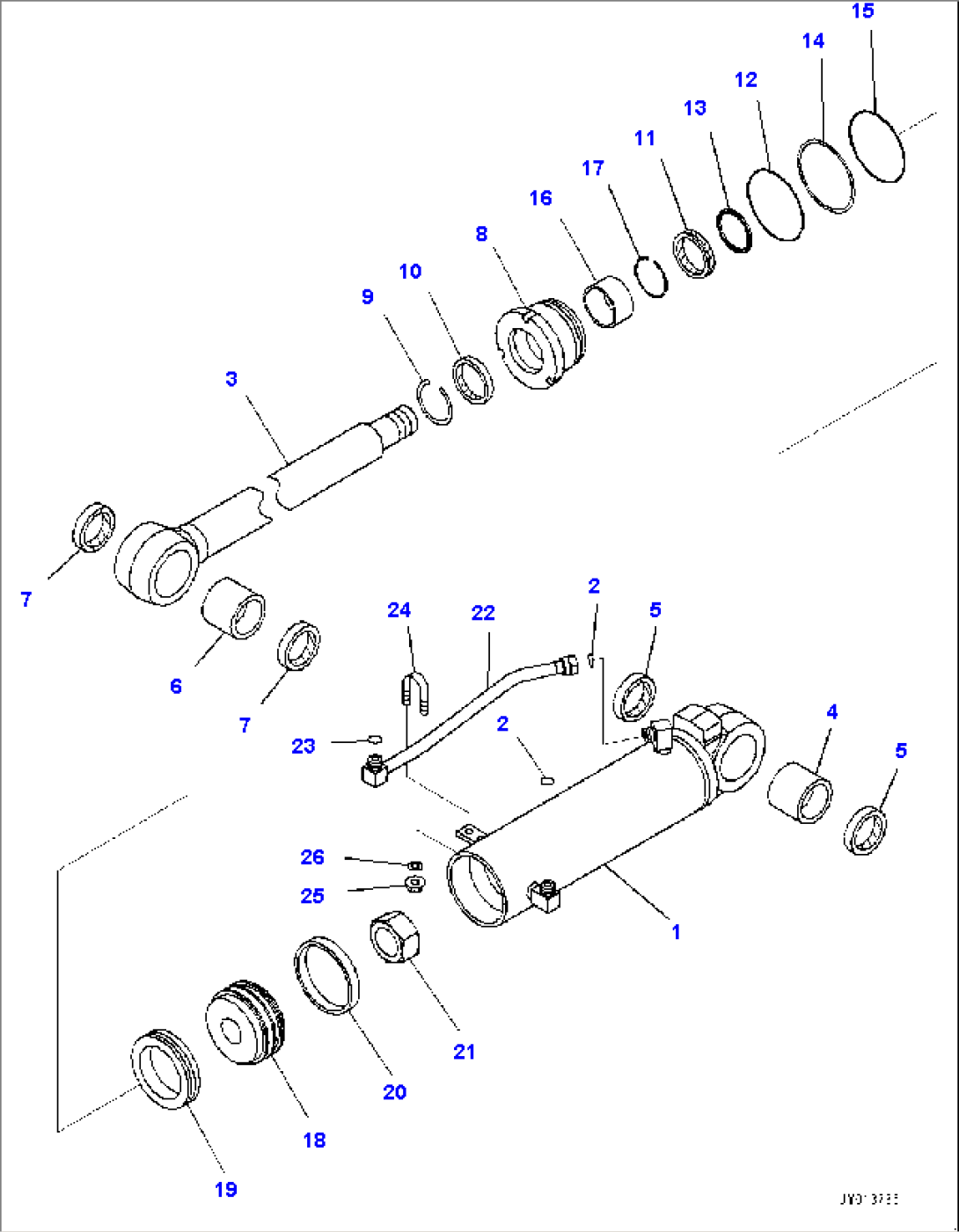 Ripper Lift Cylinder, Inner Parts (#80001-)