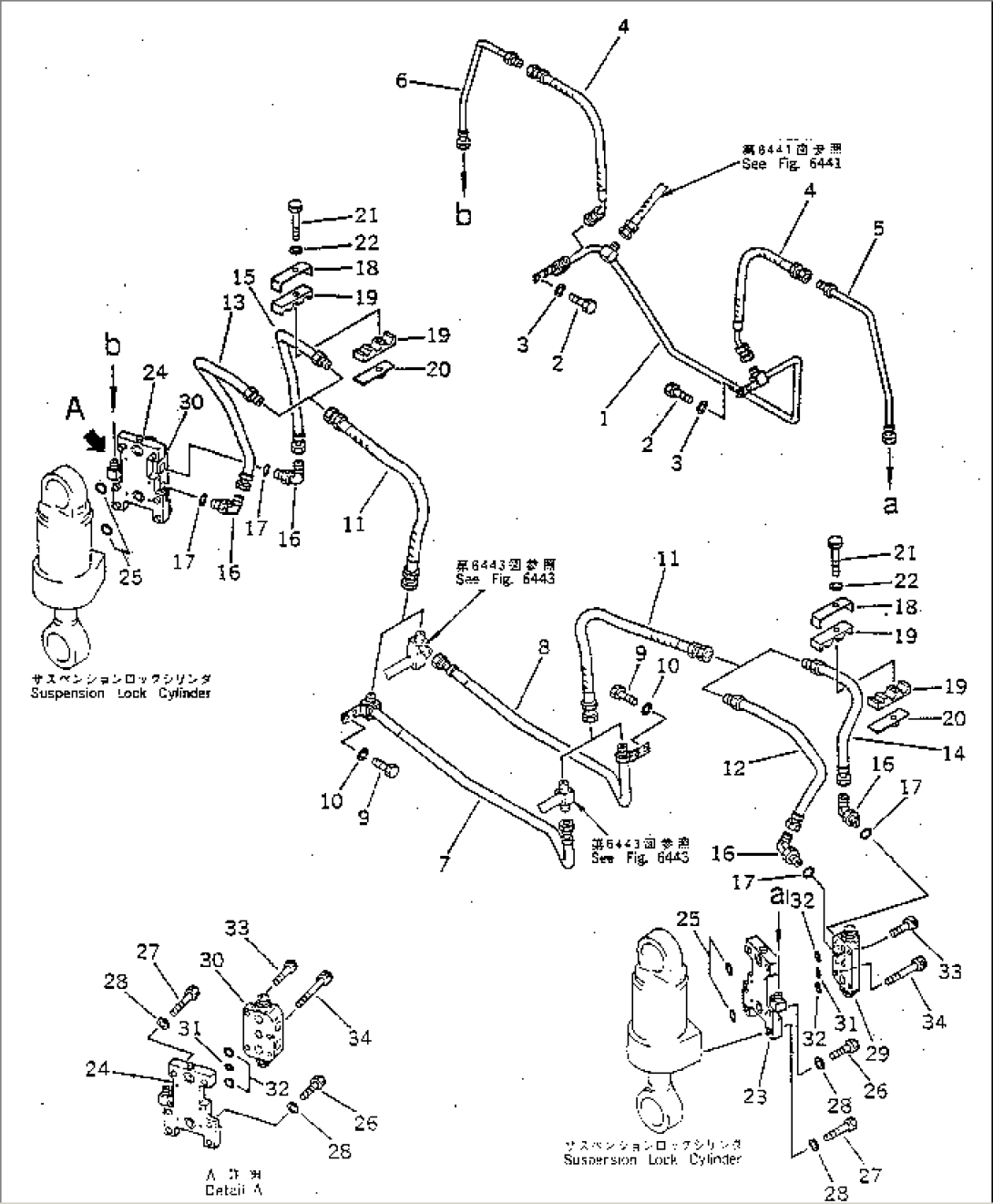 HYDRAULIC PIPING (REAR SUSPENSION LOCK CYLINDER LINE)