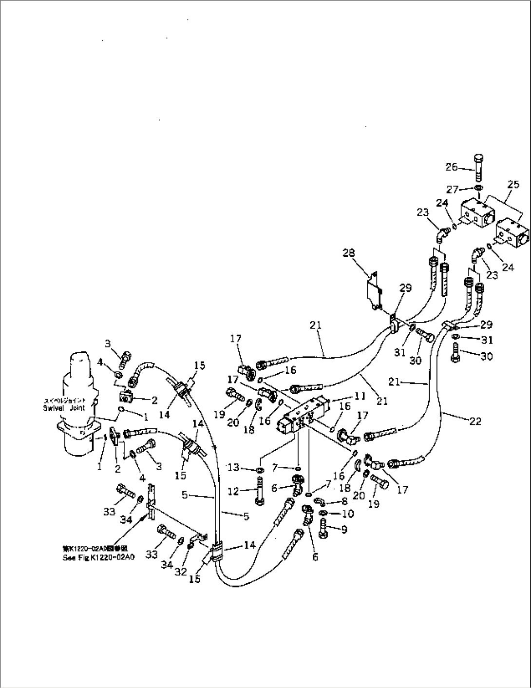 OUTRIGGER PIPING (SWIVEL JOINT TO/FROM CHECK VALVE)(WITH INDEPENDENT L/R REAR OUTRIGGER)(#10001-10008)