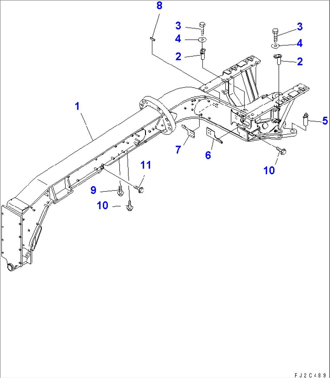 FRONT FRAME AND MOUNTING PIN