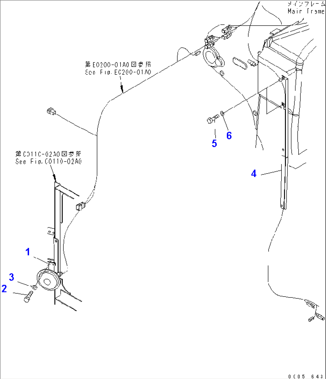 ELECTRICAL SYSTEM (HORN AND BRACKET)(#7001-7168)