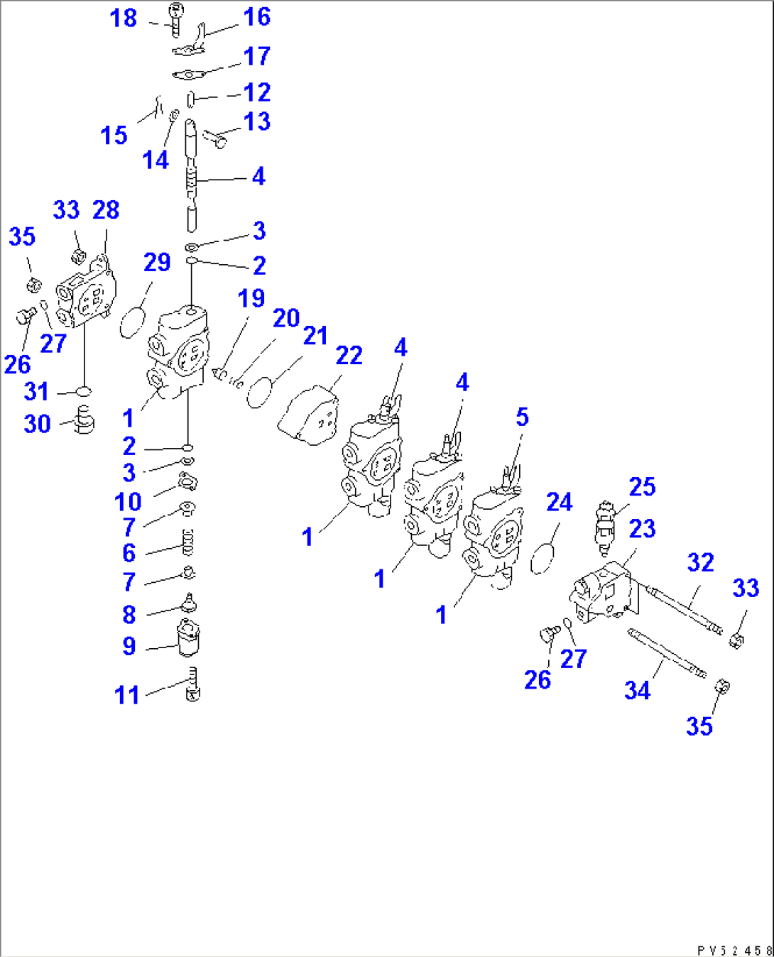 HYDRAULIC CONTROL VALVE¤ L.H. (4-SPOOL)