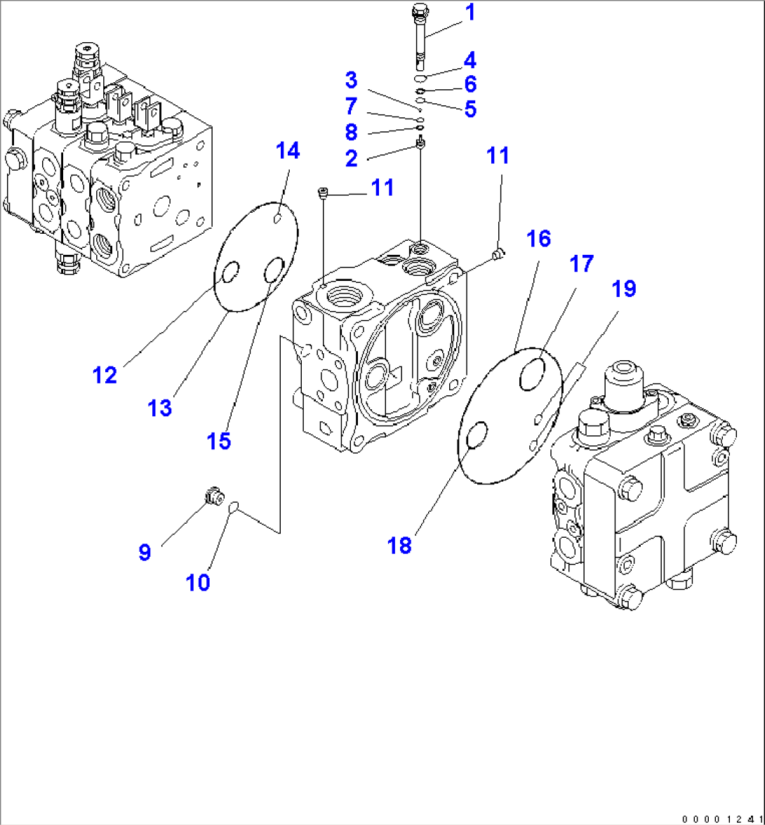 MAIN VALVE (4-VALVE) (8/12) (FOR STRAIGHT TILT DOZER)