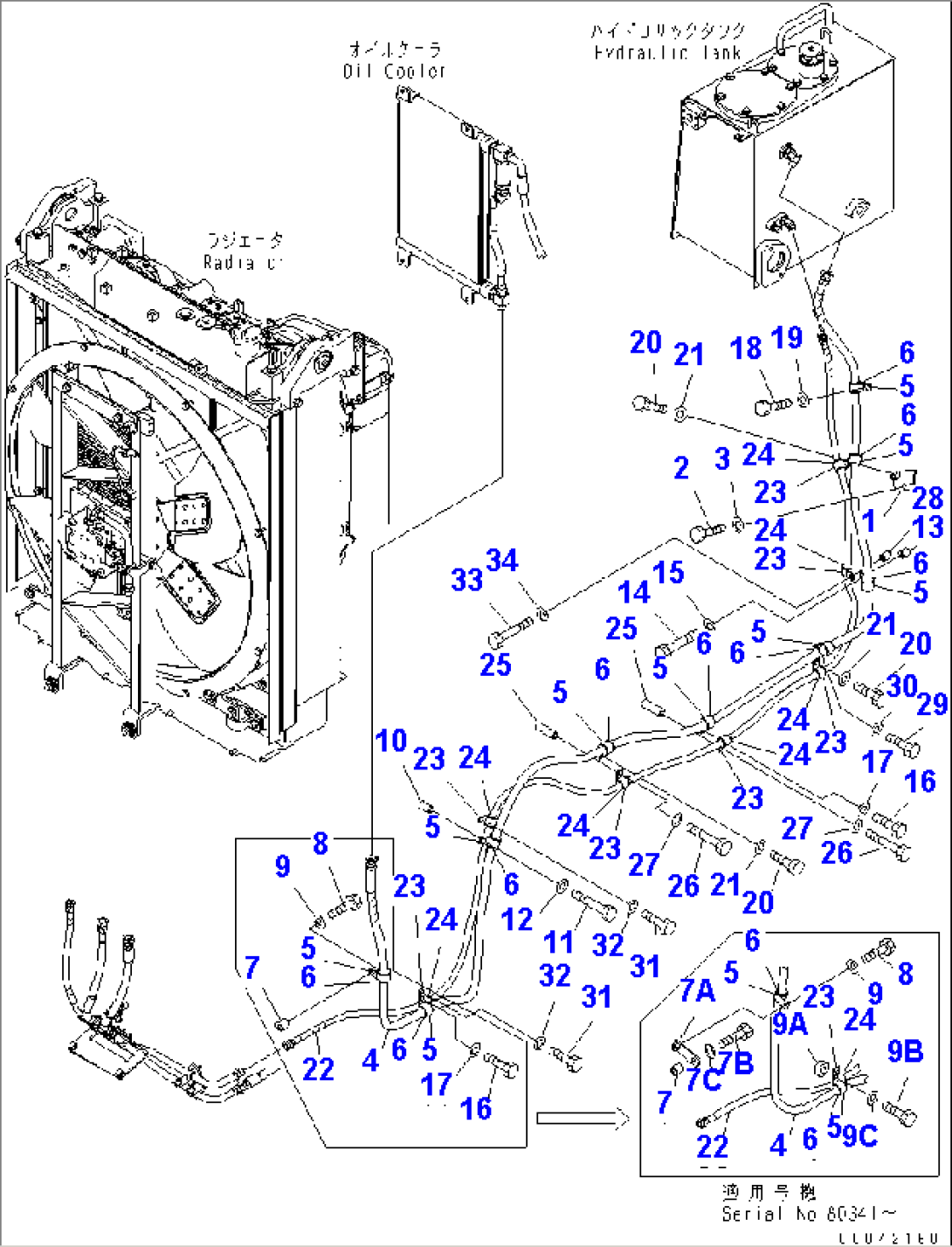 FAN DRIVE LINE (FAN RETURN AND DRAIN LINE)(#80001-)