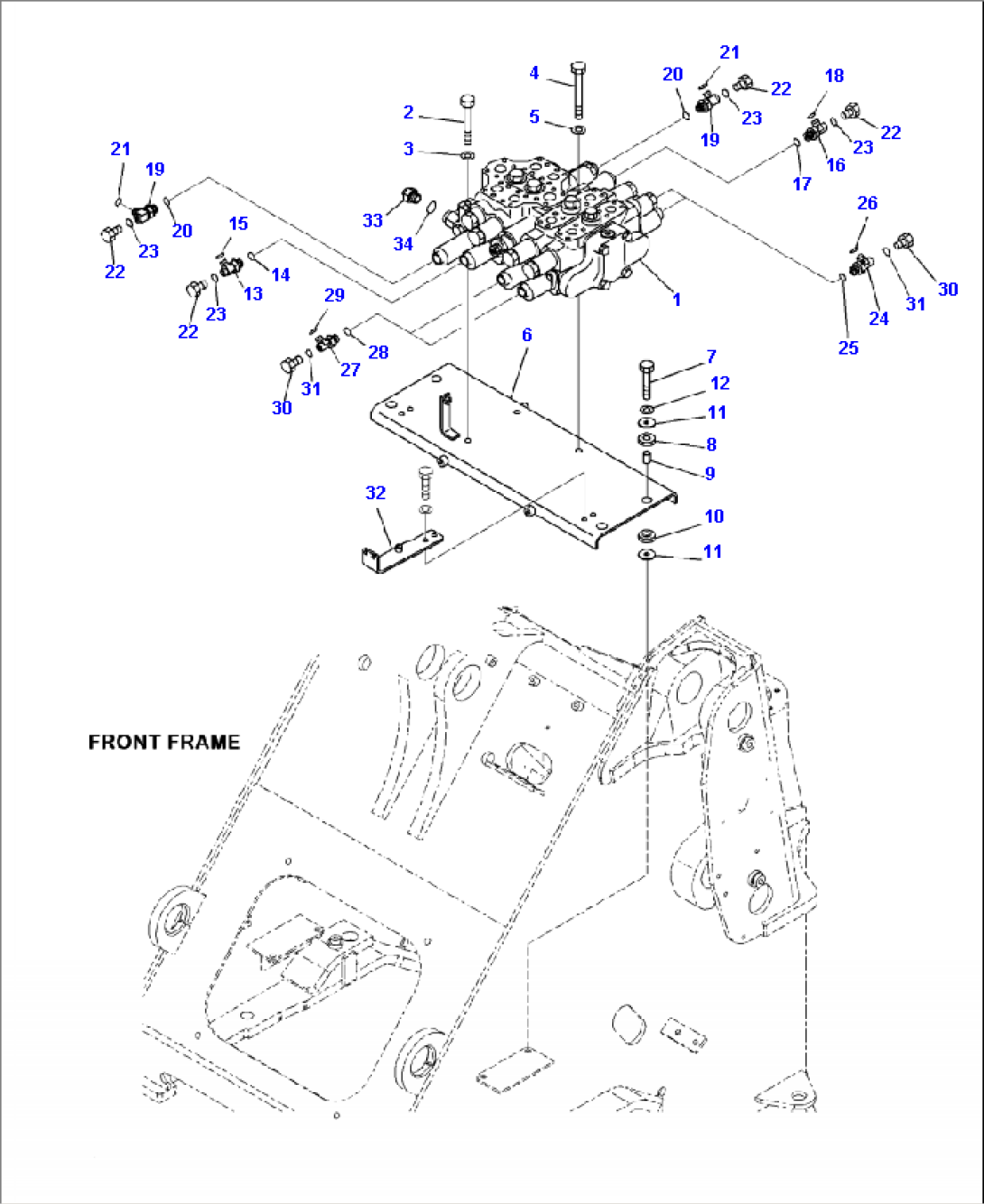 H0120-01A2 CONTROL VALVE MOUNTING (4-SPOOL)