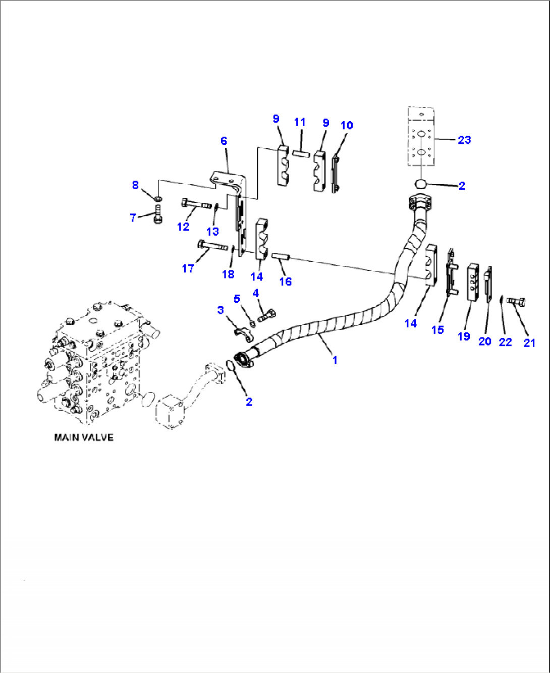 H4200-02A0 HYDRAULIC PIPING DRAIN LINE AND SWITCH PUMP TO CUTOFF VALVE LINE