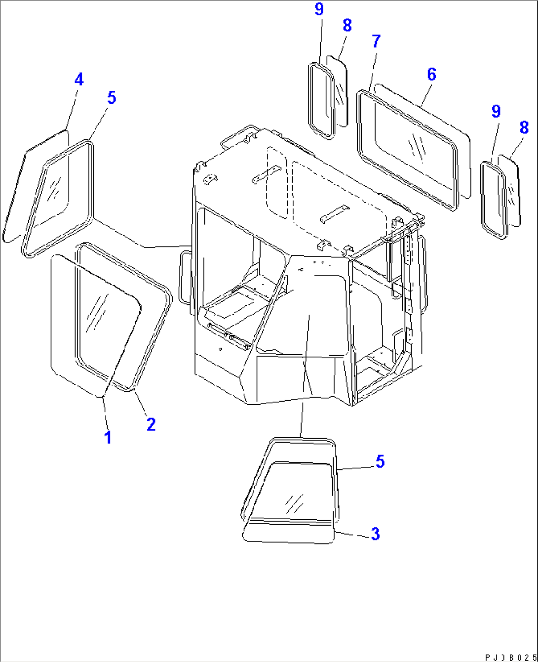 2-PERSONS CAB (WINDOW) (WITH HEAT WIRE GLASS)(#55001-)