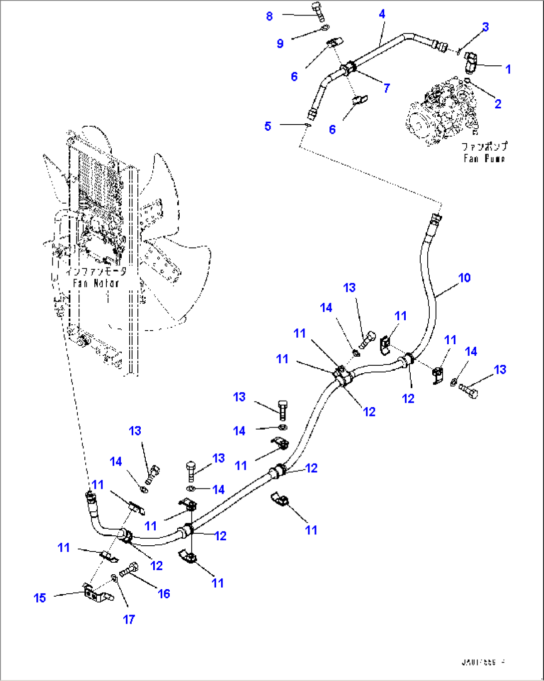 Hydraulic Pump Piping, Cooling Piping (1/3) (#10001-)