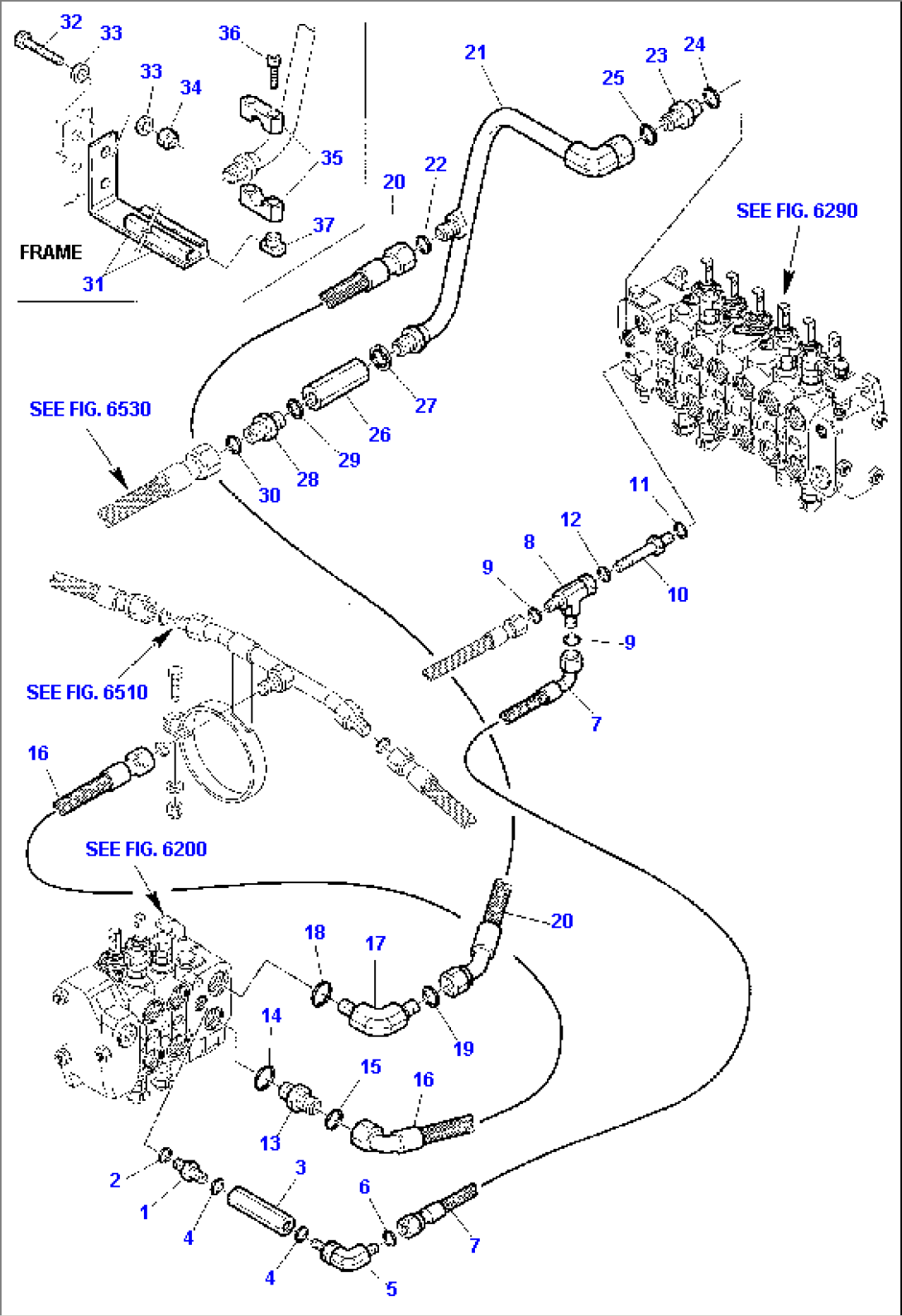 HYDRAULIC PIPING (OIL COOLER AND RETURN LINE) (1/2)