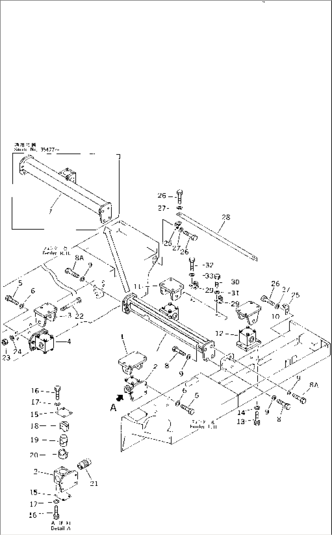 SUPPORT AND REAR COVER(#35001-)