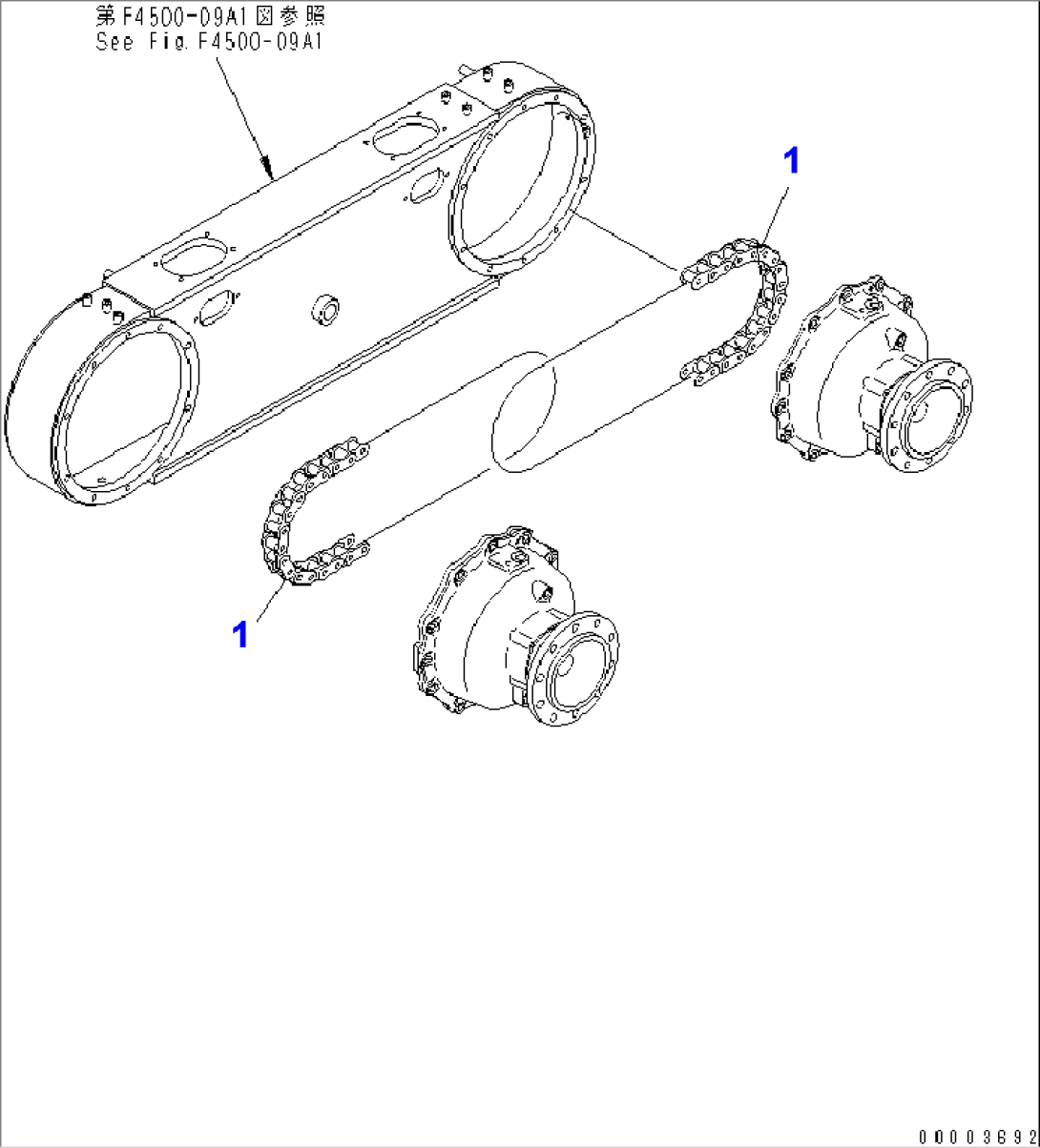 REAR AXLE (TANDEM DRIVE) (HUB BOLT AND SPROCKET CHAIN) (DIFFERENTIAL LOCK TYPE)