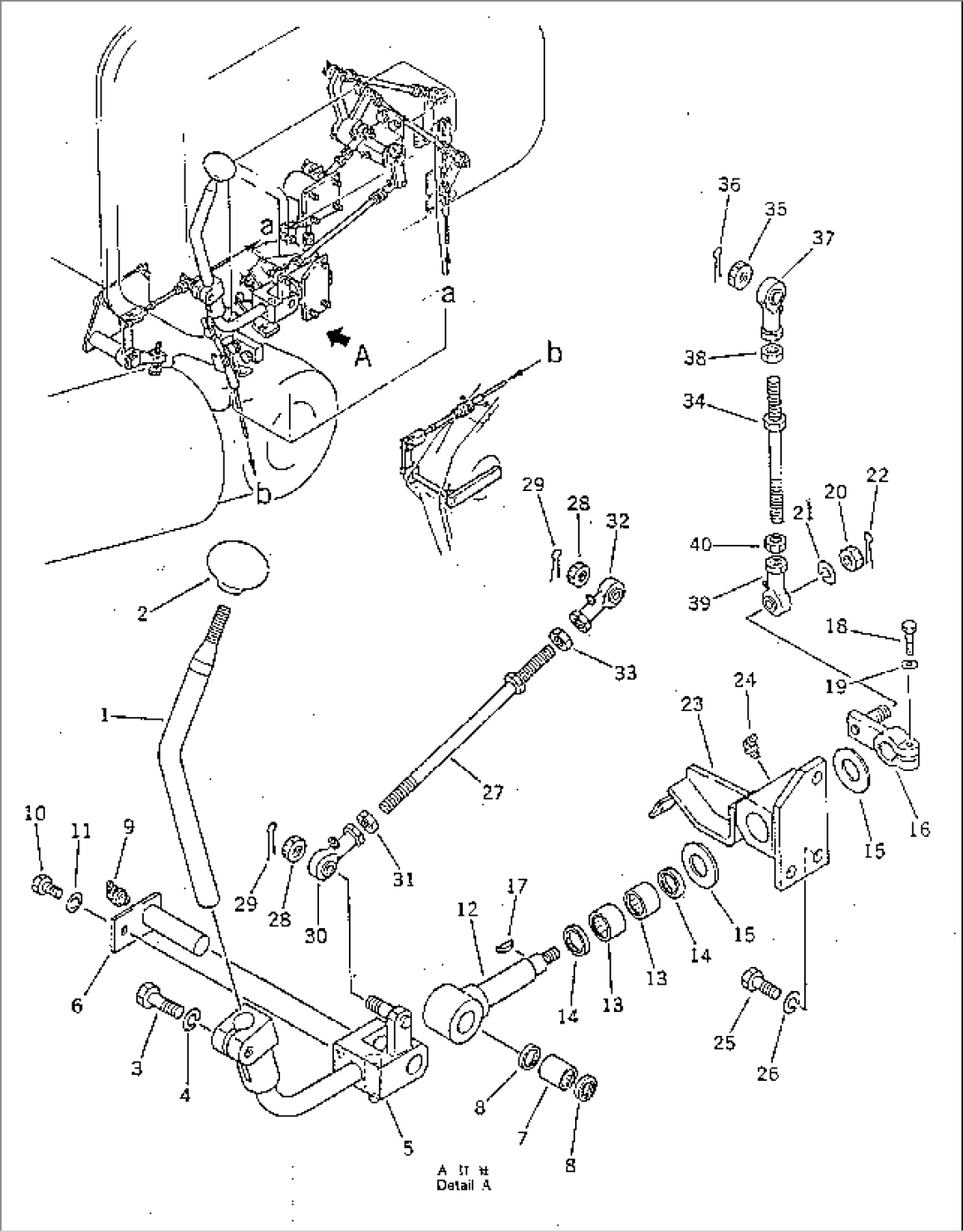 BUCKET CONTROL LEVER AND LINKAGE (1/2)