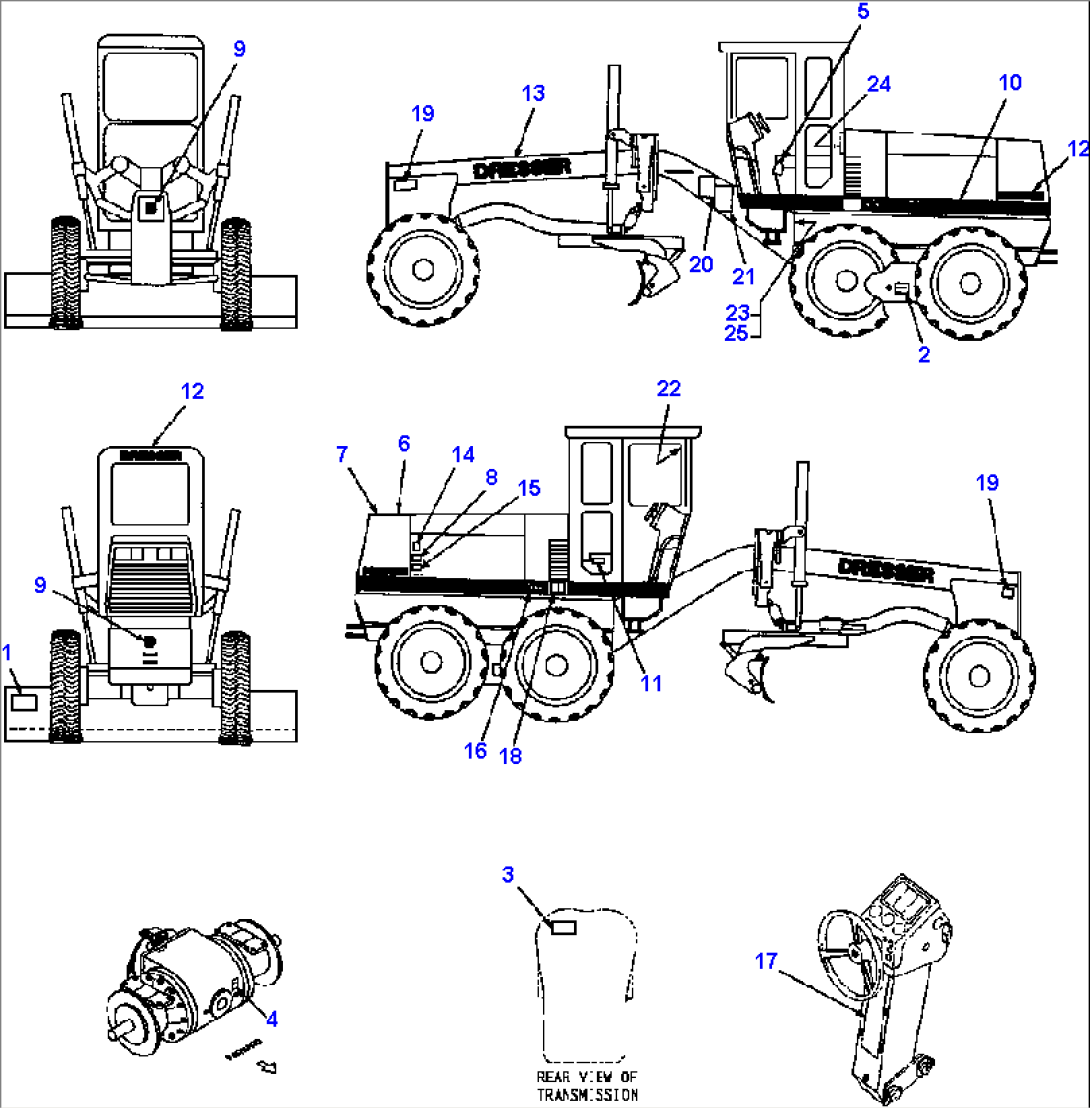 DRESSER DECALS - 870 R.H. & L.H. 90ø BLADE SUSPENSION