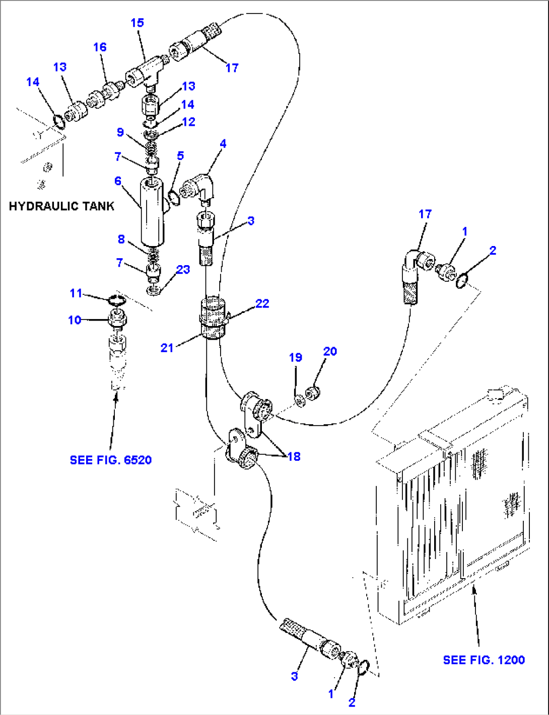 HYDRAULIC PIPING (OIL COOLER AND RETURN LINE) (2/2)