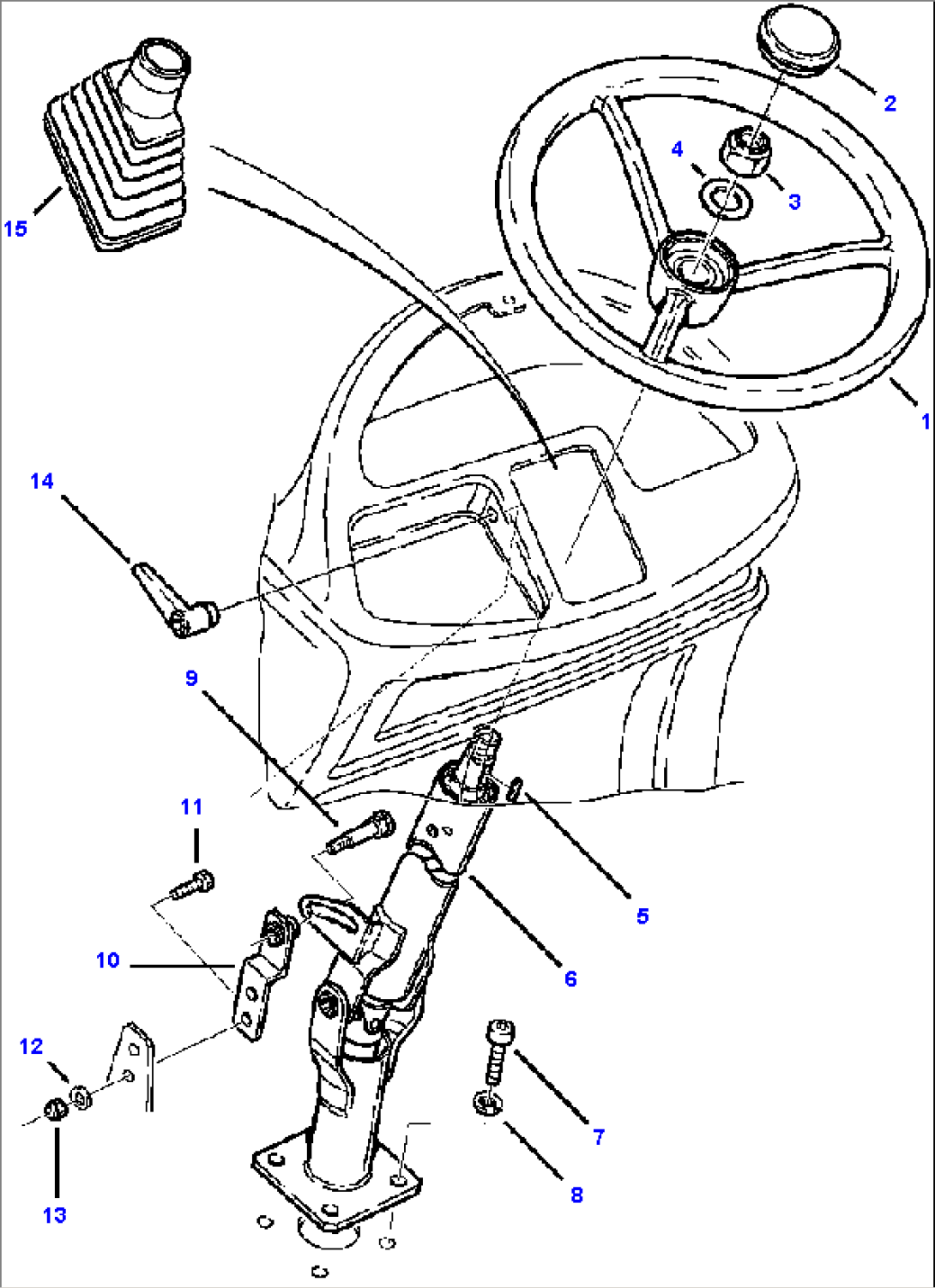 FIG. K6000-01A0 CAB STEERING WHEEL AND COLUMN