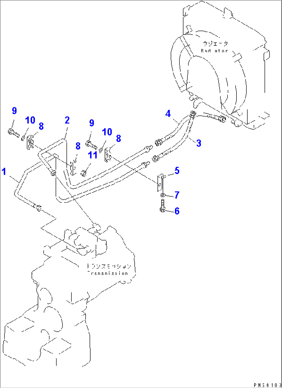 TRANSMISSION OIL COOLER PIPING