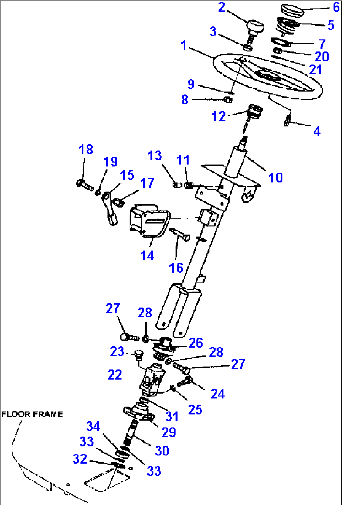 K4420-01A0 WHEEL COLUMN AND STEERING VALVE WHEEL AND COLUMN