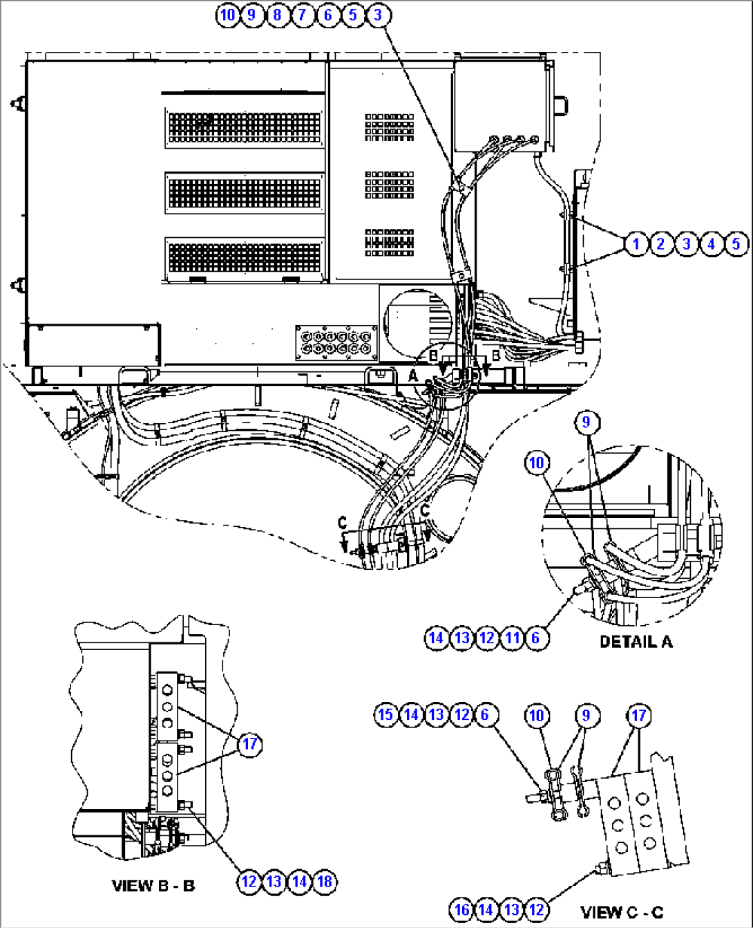 POWER CABLE ROUTING (REAR VIEW) - 1