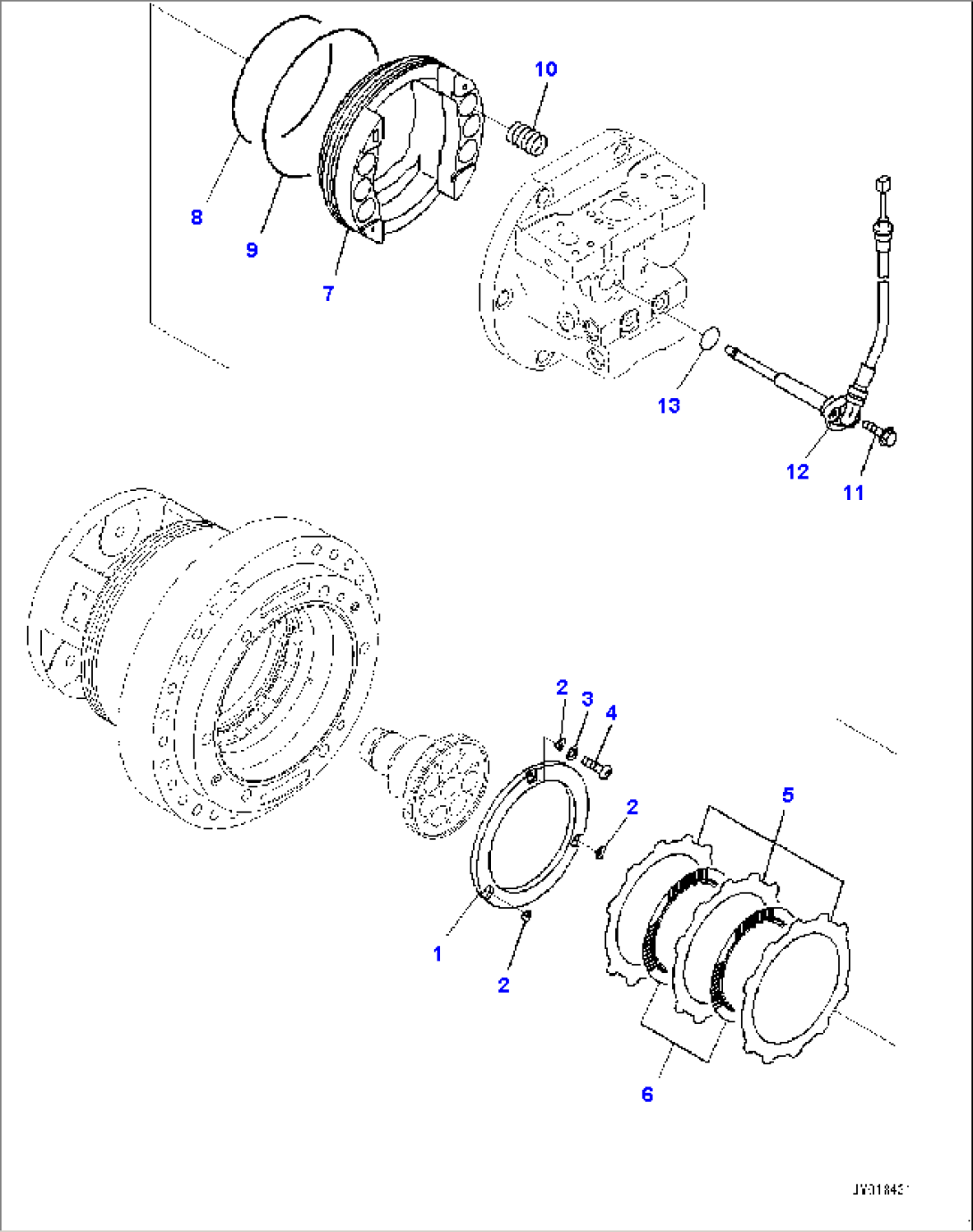 Final Drive, PLUS Type Track Shoe, With Segmented Teeth, HST Motor, R.H. (4/4) (#B60001-)