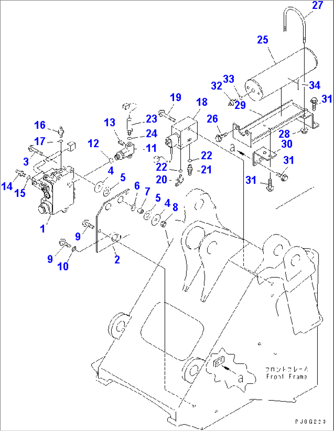 HYDRAULIC PIPING (E.C.S.S. LINE) (1/2) (WITH E.C.S.S.)(#64129-)