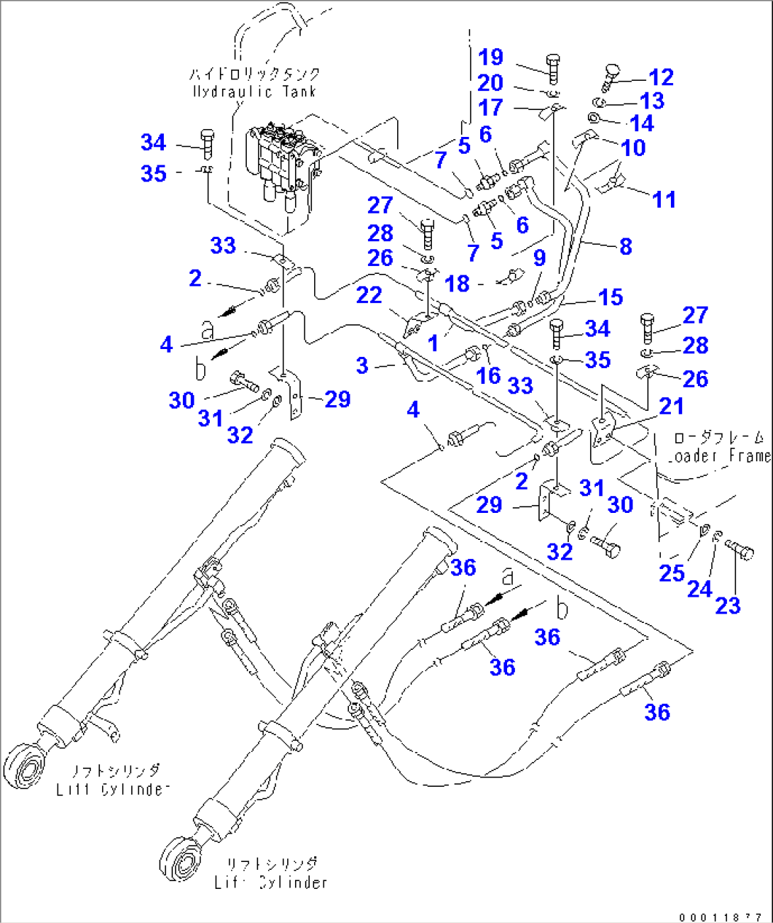 LIFT CYLINDER LINE (FOR ANGLE) (FOR F3-R3 TRANSMISSION)