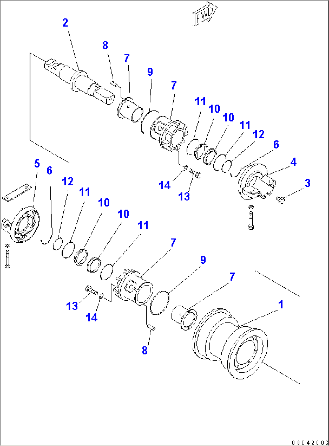 TRACK ROLLER (SINGLE) (R.H.) (COLD WEATHER (B) SPEC.)