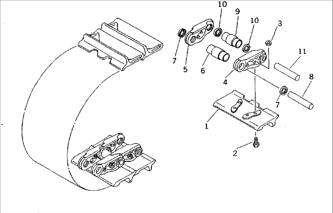 TRACK SHOE (MASTER PIN TYPE) (ON ROCK-BED)