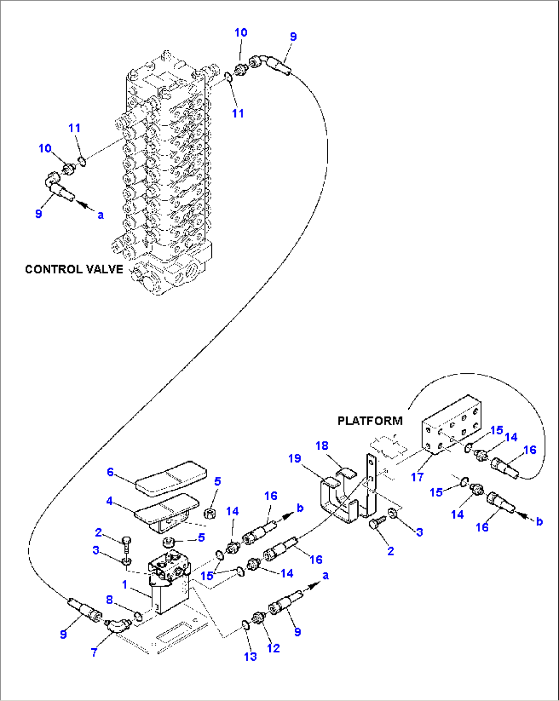 HYDRAULIC PIPING (2nd BOOM PPC VALVE LINE)