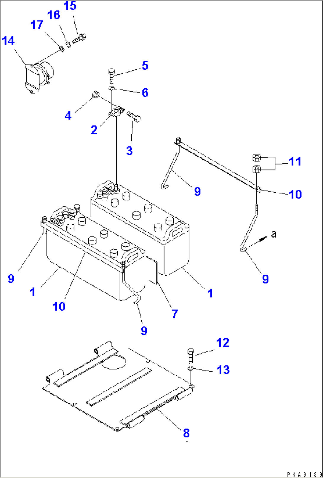 BATTERY (MONO LEVER CONTROL SPEC.)(#82467-)