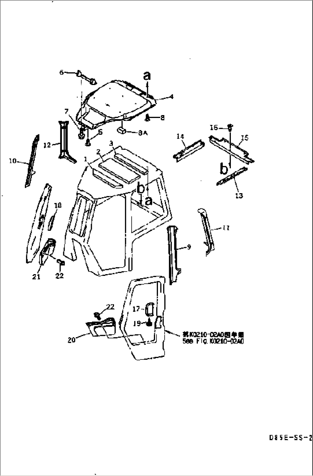 CAB (ROOF LINING AND GARNISH) (WITH AM-FM CASSETTE STEREO)(#60884-65000)