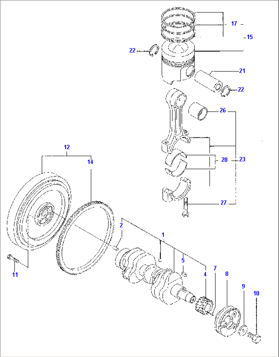 CRANKSHAFT AND PISTON