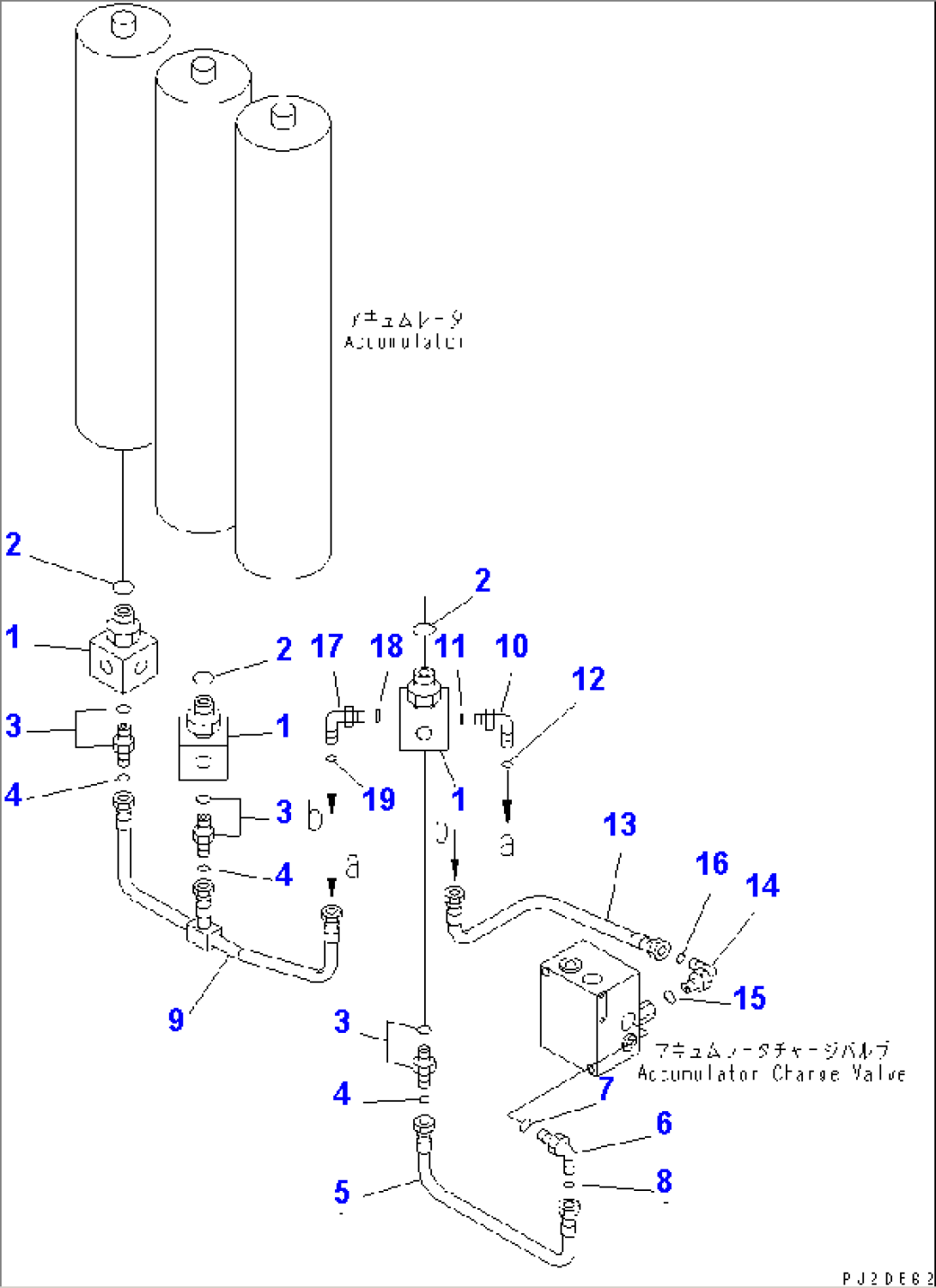 BRAKE PIPING (CHARGE VALVE TO ACCUMULATOR)