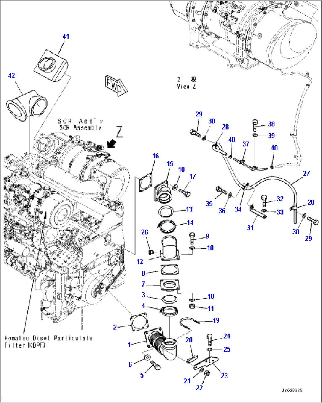 B0300-002010 SCR DRAIN PIPING (WITH BRAKE OIL COOLING) (2/2)