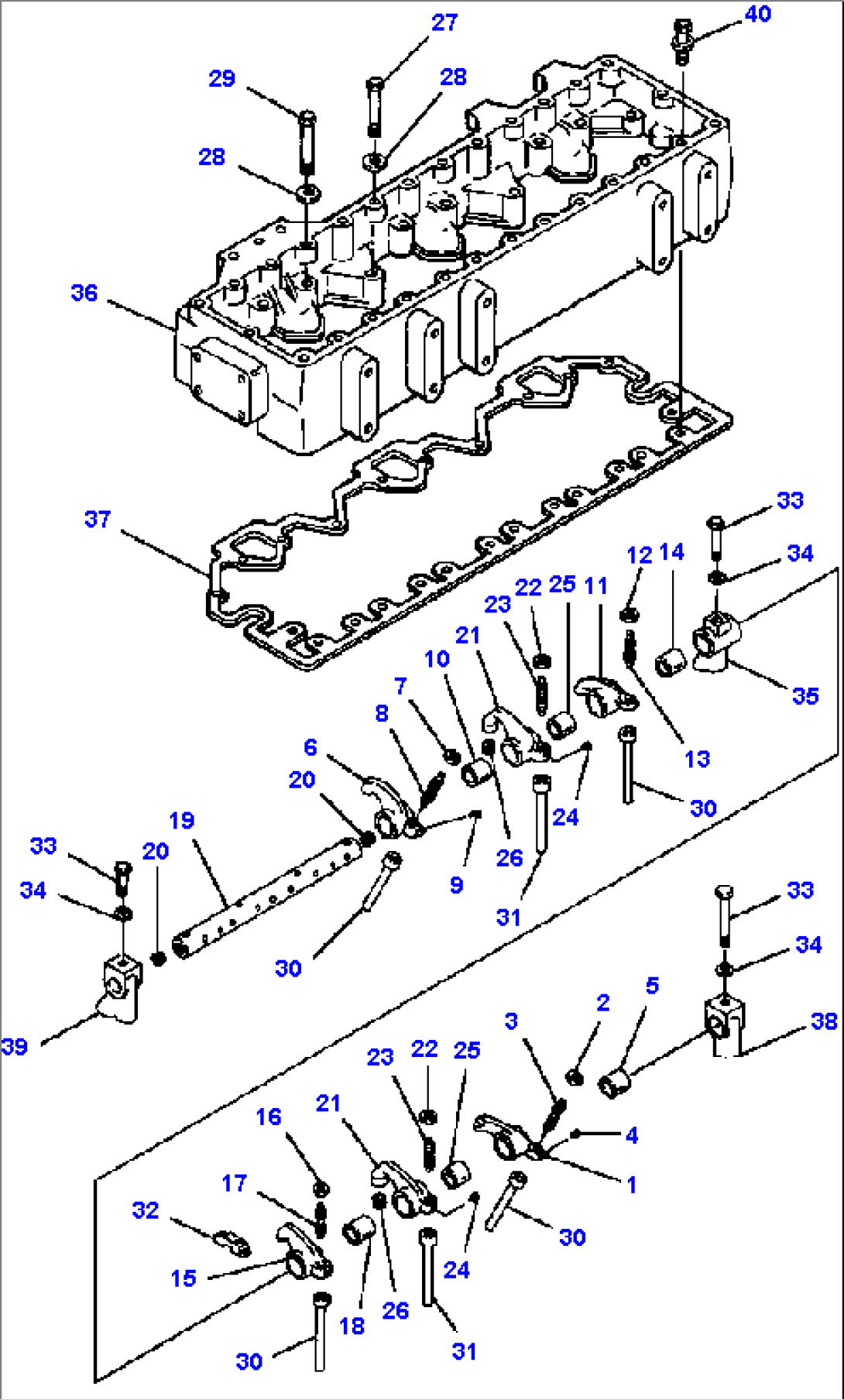 ROCKER LEVERS AND HOUSING ESN 34698029 AND DOWN