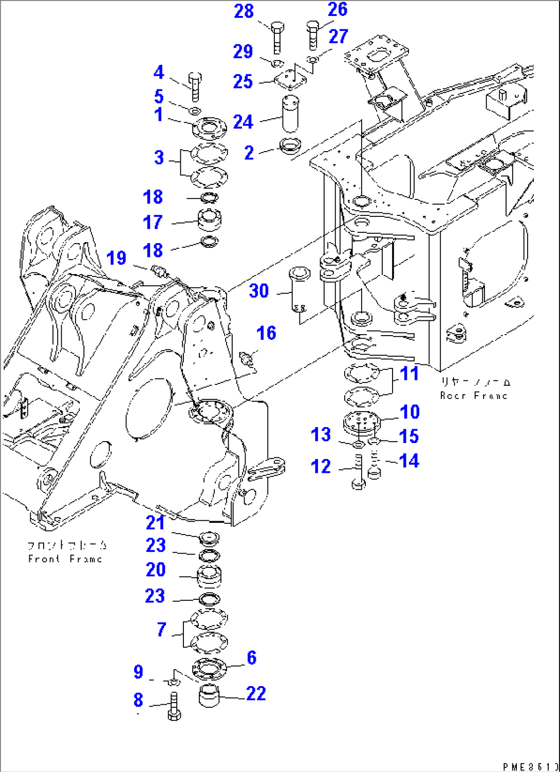 HINGE PIN (FOR FRONT AND REAR FRAME CONNECTING)