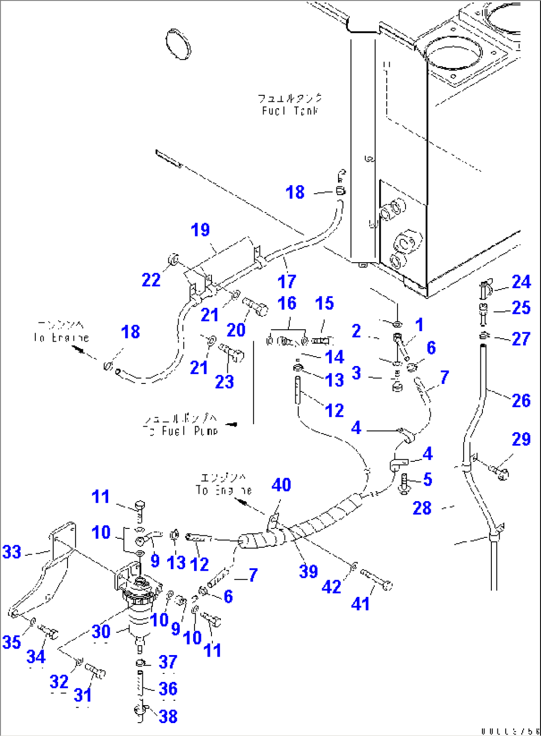FUEL PIPING (WITH WATER SEPARATOR)(#10001-11000)
