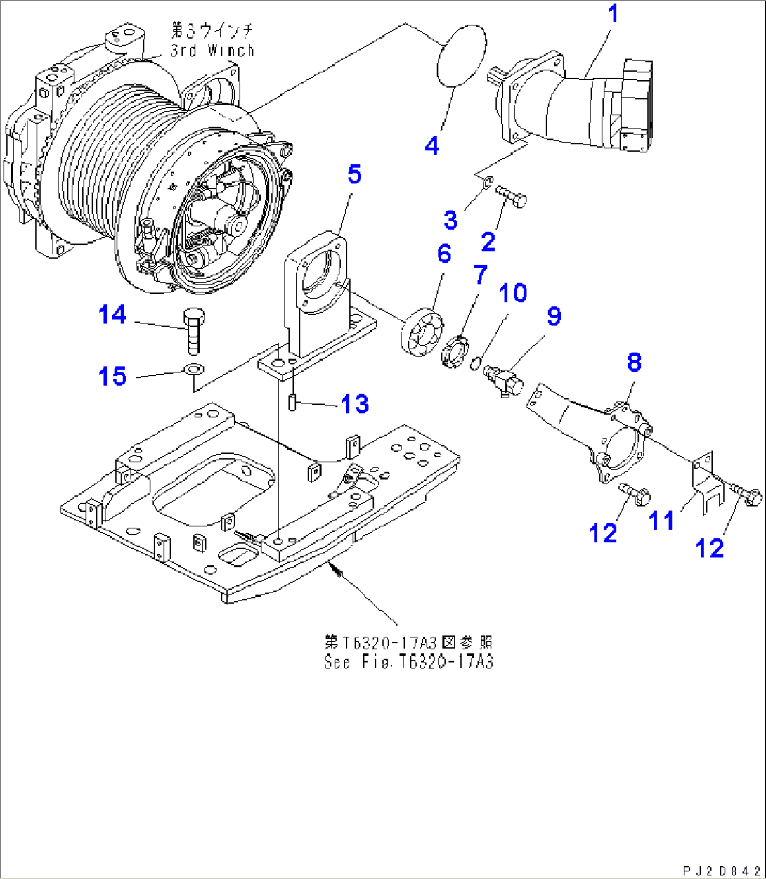 3RD WINCH (HYDRAULIC PISTON MOTOR) (WITH 3RD WINCH)(#10301-)