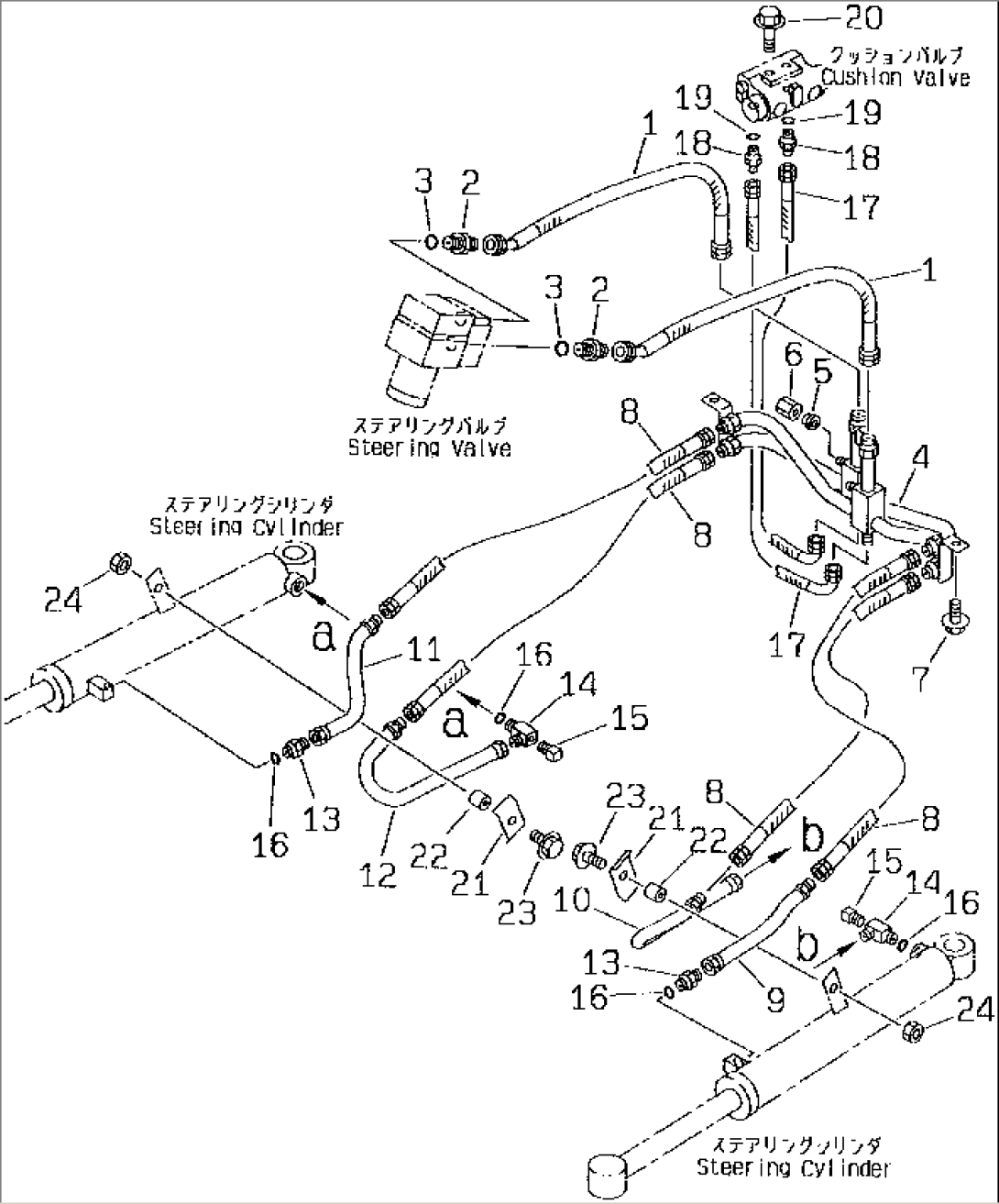 HYDRAULIC PIPING (STEERING CYLINDER LINE)(#60001-)