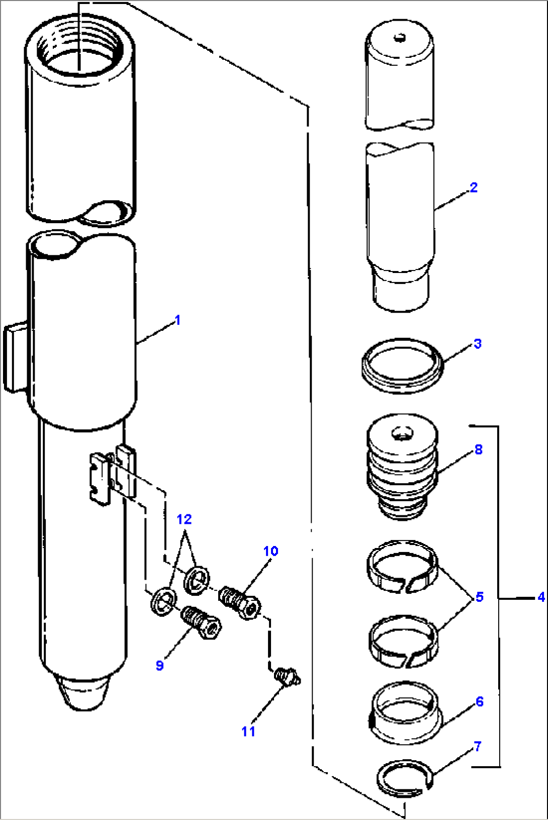 TRACK ADJUSTER CYLINDER - EARLIER VERSION STANDARD GAUGE TRACKS