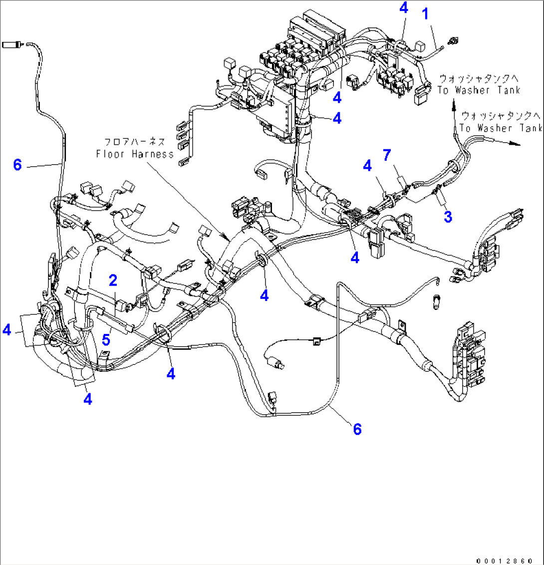 FLOOR (WASHER HOSE) (FOR 2-PERSONS CAB)