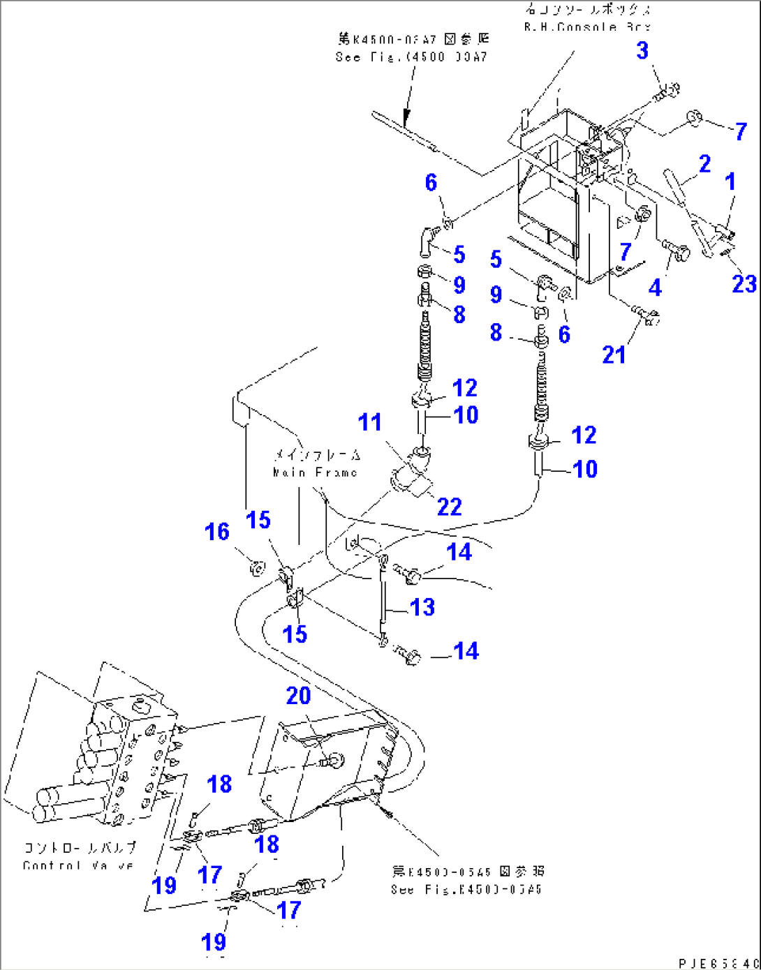LOADER CONTROL (CONTROL LINKAGE) (WITH 5-SPOOL CONTROL VALVE)