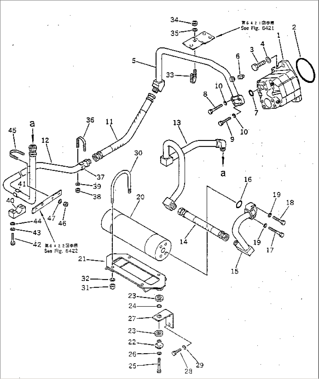 HYDRAULIC PIPING (WINCH PUMP TO SWIVEL JOINT) (1/3)