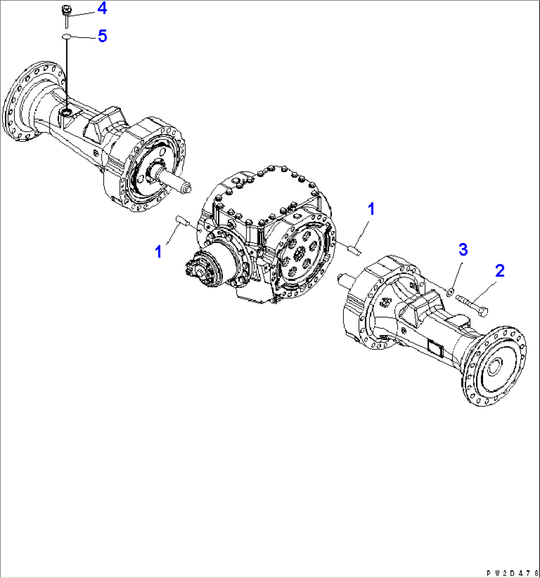 REAR AXLE (AXLE MOUNTING AND OIL LEVEL GAUGE)