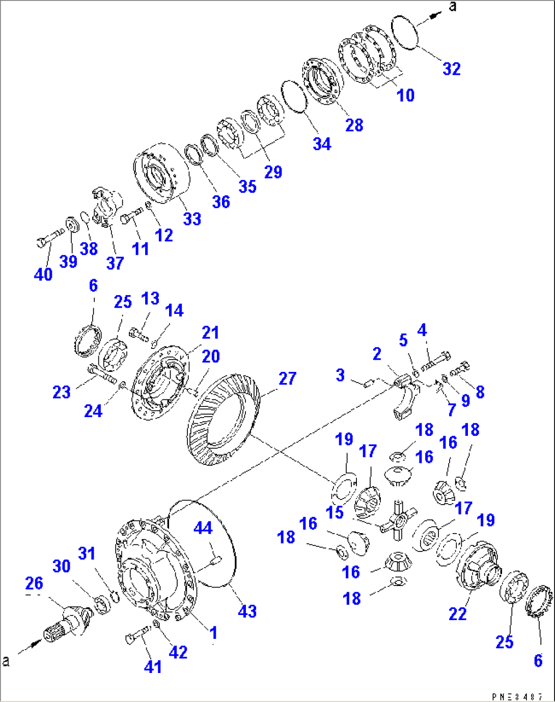 REAR AXLE (DIFFERENTIAL AND MOUNTING PARTS)(#50001-.)