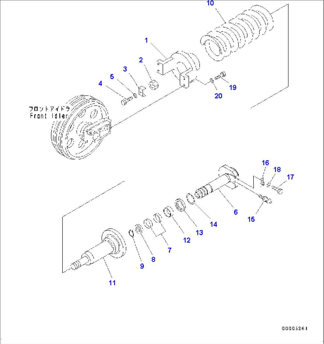 Front Idler and Idler Cushion, Without Rustproof Spring, Idler Cushion