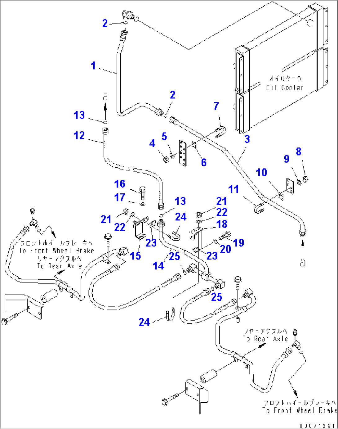 BRAKE PIPING (COOLER LINE) (REAR AXLE)(#60002-)